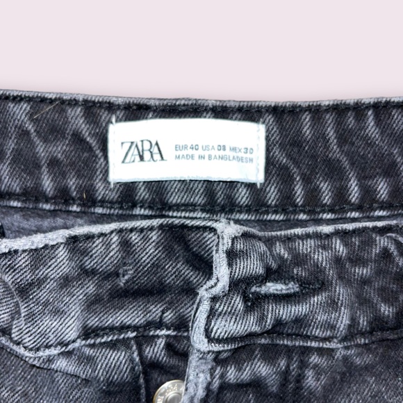 Zara Black Distressed Jean Short Shorts Size Womens Size US8 - Picture 6 of 7
